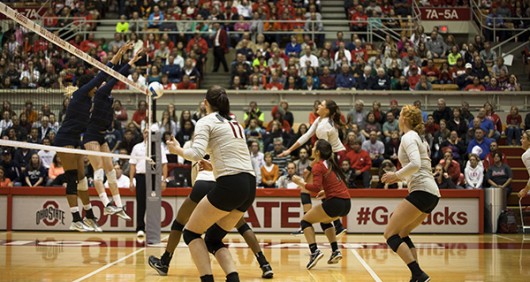 OSU Women's Volleyball vs. Penn State on October 31st @7pm in the St John's Arena. Credit: Lantern file photo