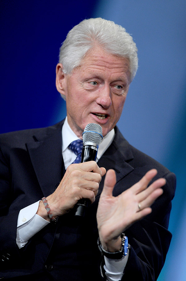 Former president Bill Clinton speaks on stage about the future of equality and opportunity at the Clinton Global Initiative at the Sheraton Hotel in New York City on Sept. 29. Credit: Courtesy of TNS