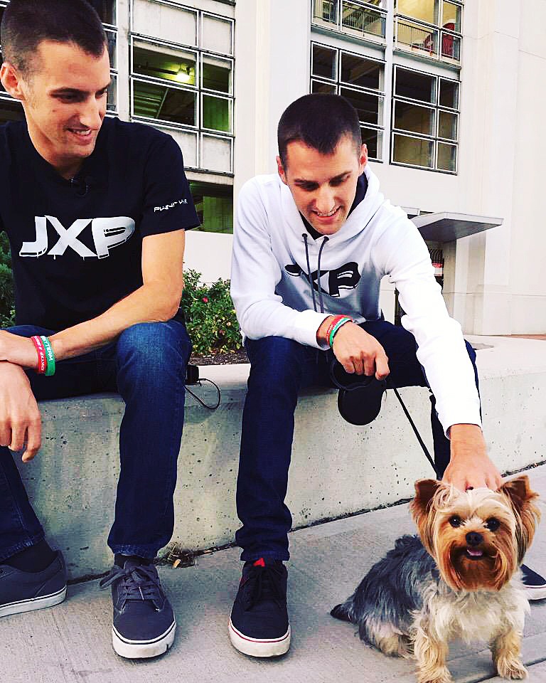 Owners, Max and Zach Zitney with their CEO Jack, the dog,  pose for a picture. Courtesy of Zach and Max Zitney.