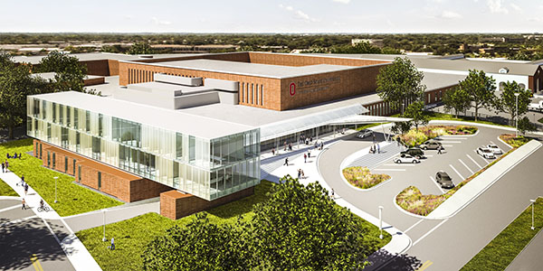 A rendering of what the hospital is expected to look like when the project is complete. Credit: Courtesy of The Ohio State University College of Veterinary Medicine. 