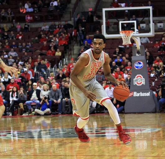 OSU sophomore forward Keita Bates-Diop (33) during a game against Rutgers on Jan. 13 at the Schottenstein Center. Credit: Samantha Hollingshead | Photo Editor