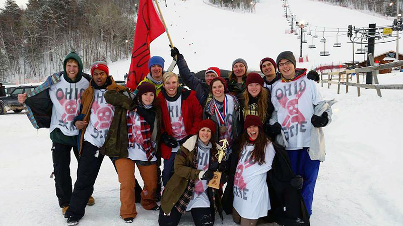 The OSU Ski and Board Team at regionals in Marquette, Michigan. Credit: Courtesy of Hayley Hartman