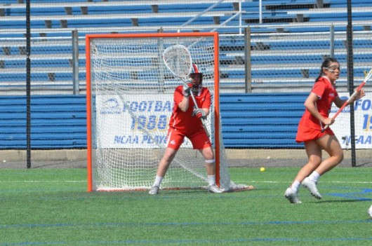 OSU senior goalie Katie Frederick (1) during a game against Hofstra on March 27 in Hempstead, New York. Credit: Courtesy of OSU