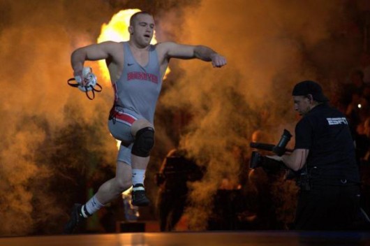 OSU then-sophomore Kyle Snyder enters the arena during the 2016 NCAA Wrestling Championships on March 19 at Madison Square Garden in New York. Credit: Courtesy of OSU