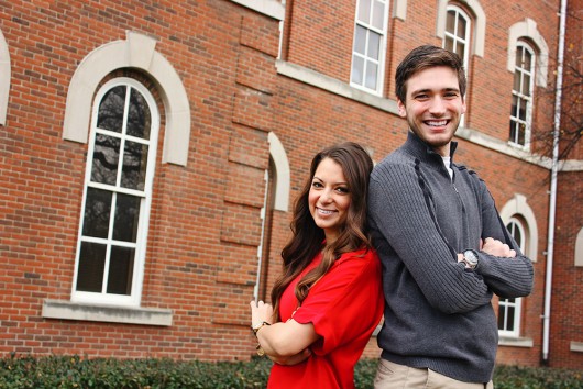Undergraduate Student Government Vice President-elect Danielle Di Scala (left) and USG President-elect Gerard Basalla (right) pose for a campaign photo at OSU. Credit: Courtesy of Braden Heyd