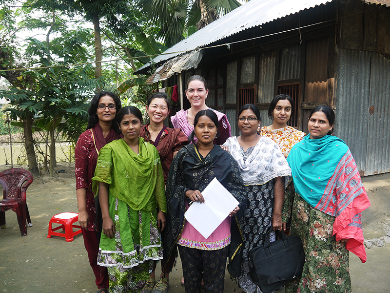 Elisabeth Root (center back) and her team have been collecting data in a number of households in Bangladesh for the last six years. Credit: Courtesy of Nobuko Mizoguchi