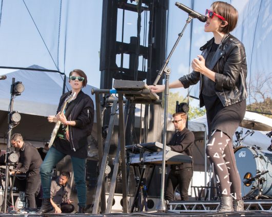 Tegan and Sara perform at Riot Fest in Chicago in 2014. Credit: Courtesy of TNS