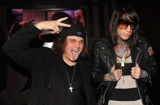 Mason Musso and Trace Cyrus of Metro Station pose after their show at the Show Case in Paris, France in 2009. Credit: Courtesy of TNS