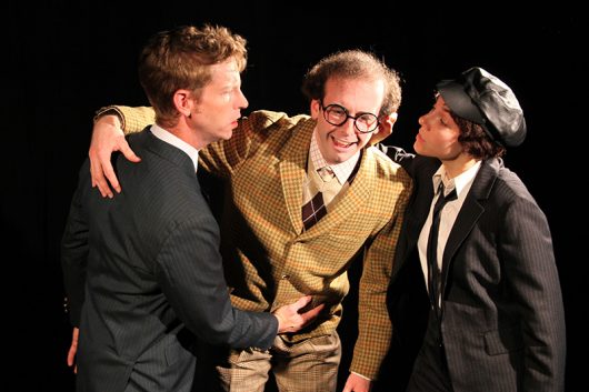 Michael Erickson as Stanley, left to right, Gabriel Simms as Francis and Elizabeth Girvin as Rachel in The Ohio State University Department of Theatre production of "One Man, Two Gunners". Credit: Courtesy of Matt Hazard