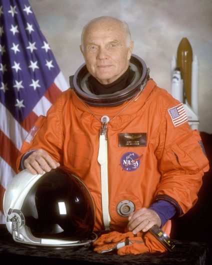 Portrait of John Glenn before making his return to space at the age of 77 as a payload specialist aboard the Space Shuttle Discovery in 1998. Credit: NASA